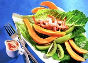 Ингредиенты для приготовления салата из креветок с папайей