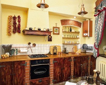 Деревенский стиль кухонного интерьера
