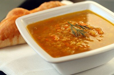 Ингредиенты для приготовления супа из чечевицы
