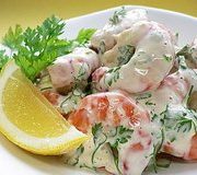 Овощной салат с креветками