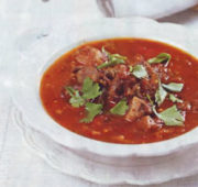 Мясной суп с баклажанами
