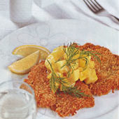 Свиной шницель с яблочным соусом