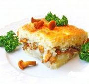 Рецепт запеканки с грибами и картофельным пюре